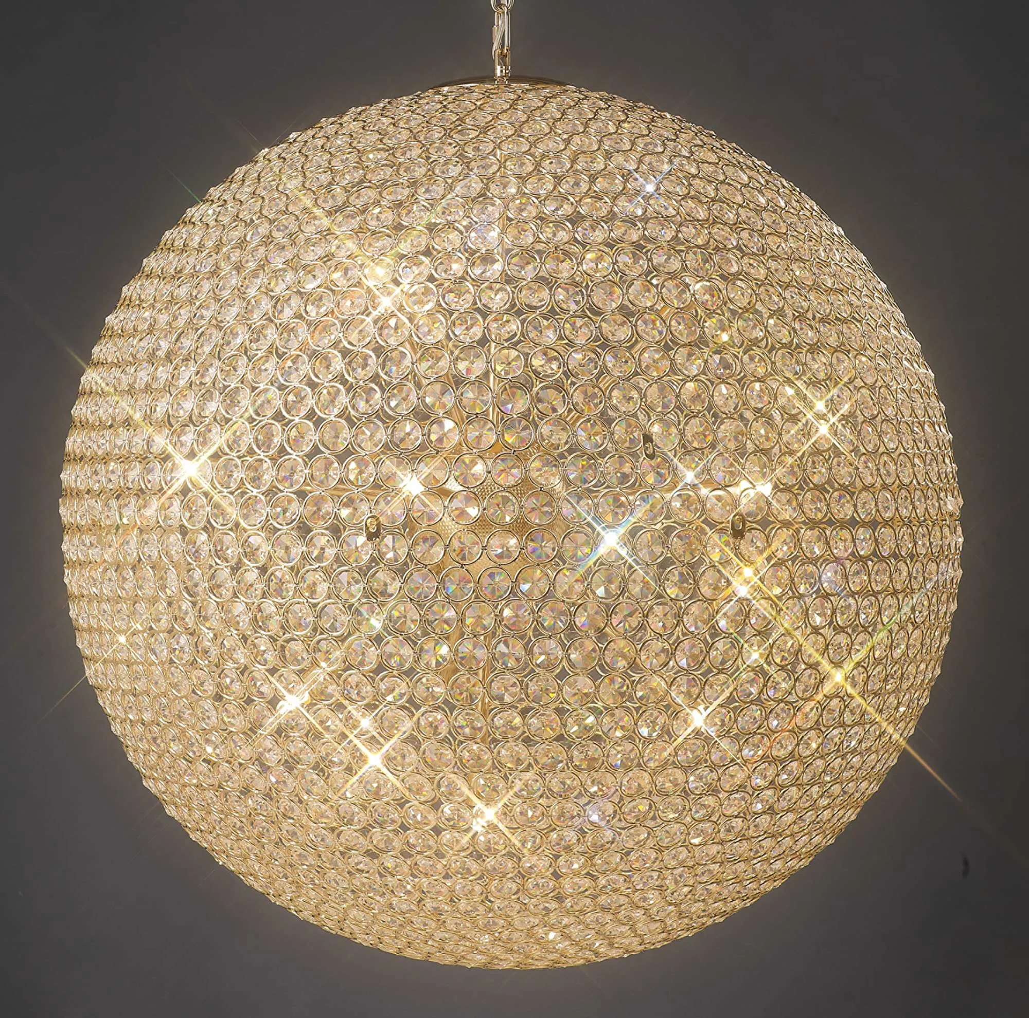 Ava Crystal Pendant 12 Light (25.5kg) French Gold IL30750  Diyas Ava French Gold